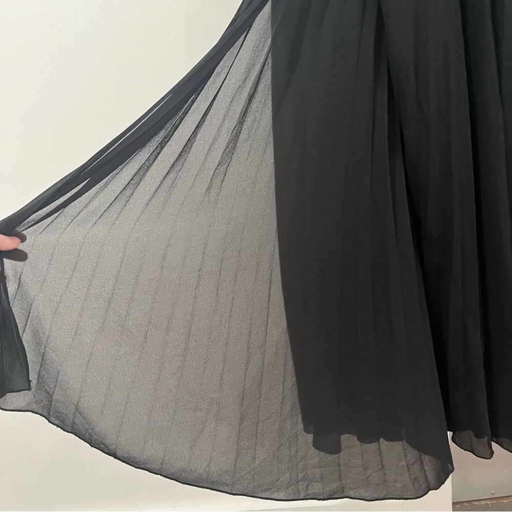 AMUR Maxi Dress Gown Black Janet Halter Pleated Sleeveless size 8 - Picture 7 of 12